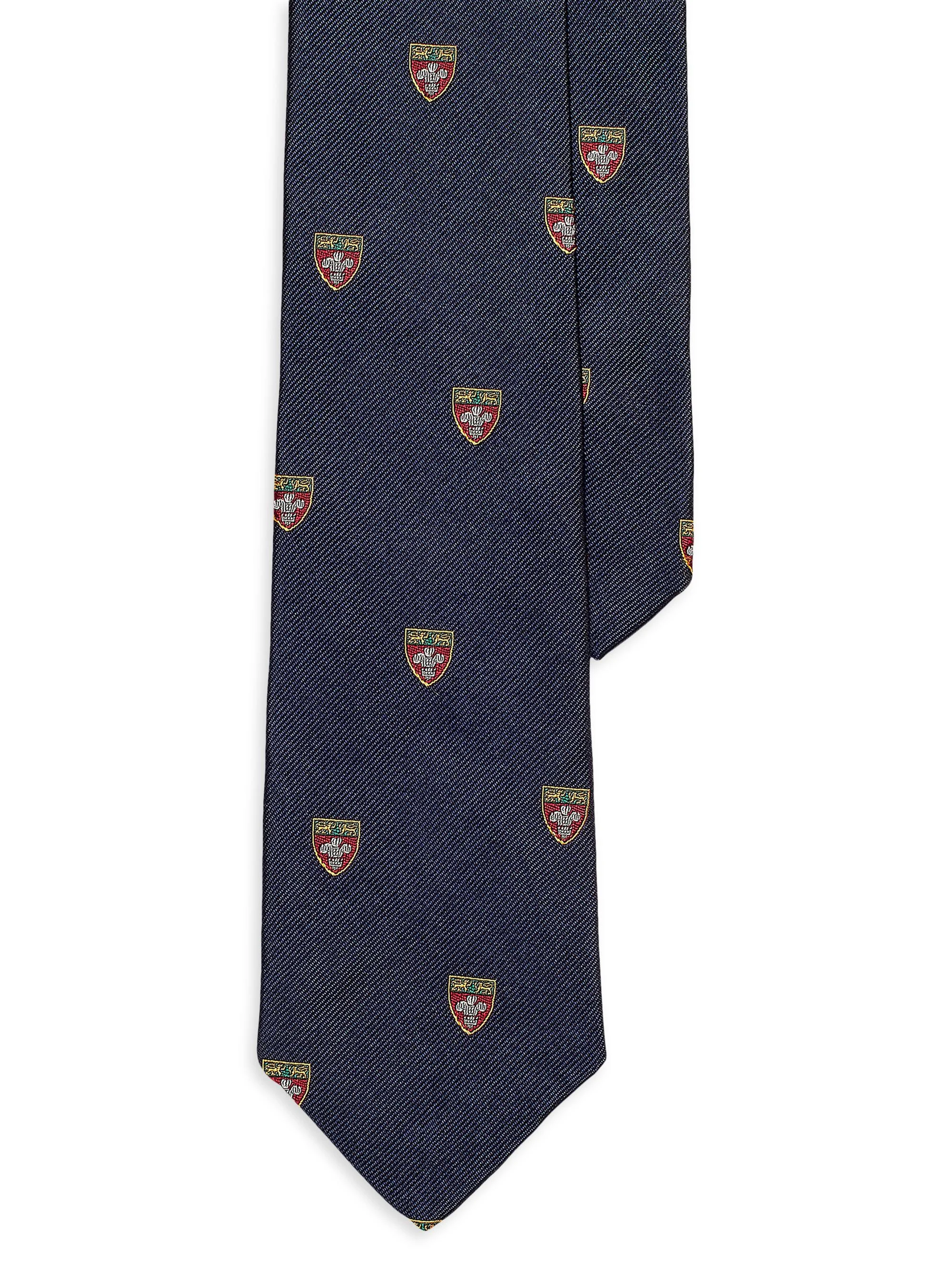 Men's Silk Repp Narrow Club Tie - Navy - 1