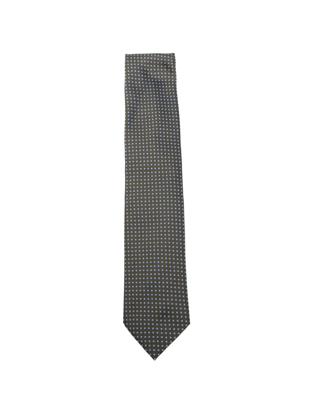 geometric-pattern silk tie - 1