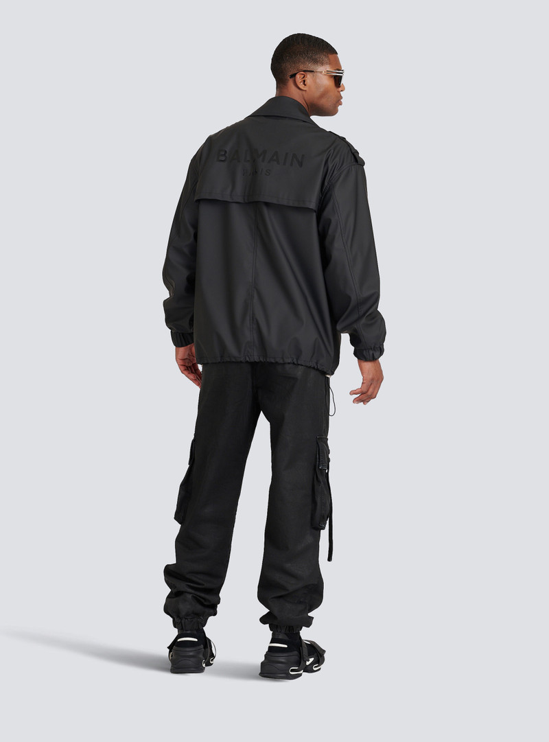 Balmain Quilted faux leather biker jacket outlook