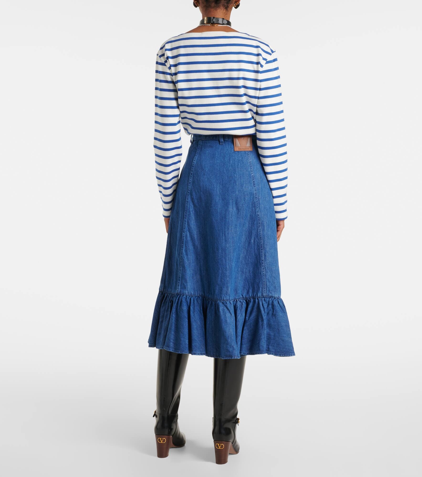 Denim midi skirt - 3