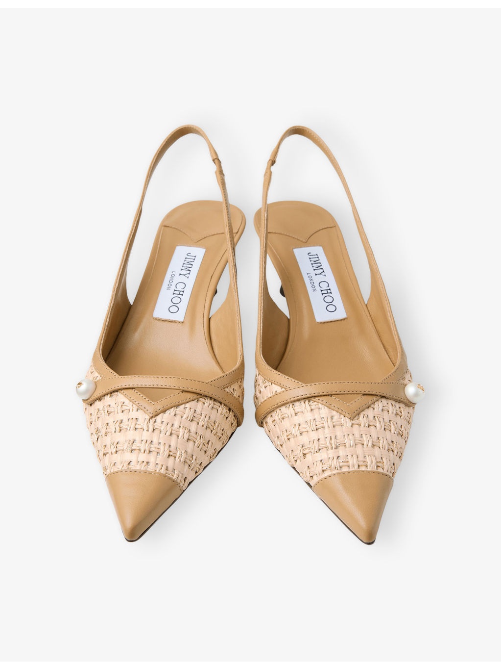 Amita 45 Leather and Raffia Heeled Mules - 2