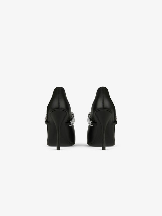 PUMPS IN LEATHER WITH METALLIC DETAILS - 3