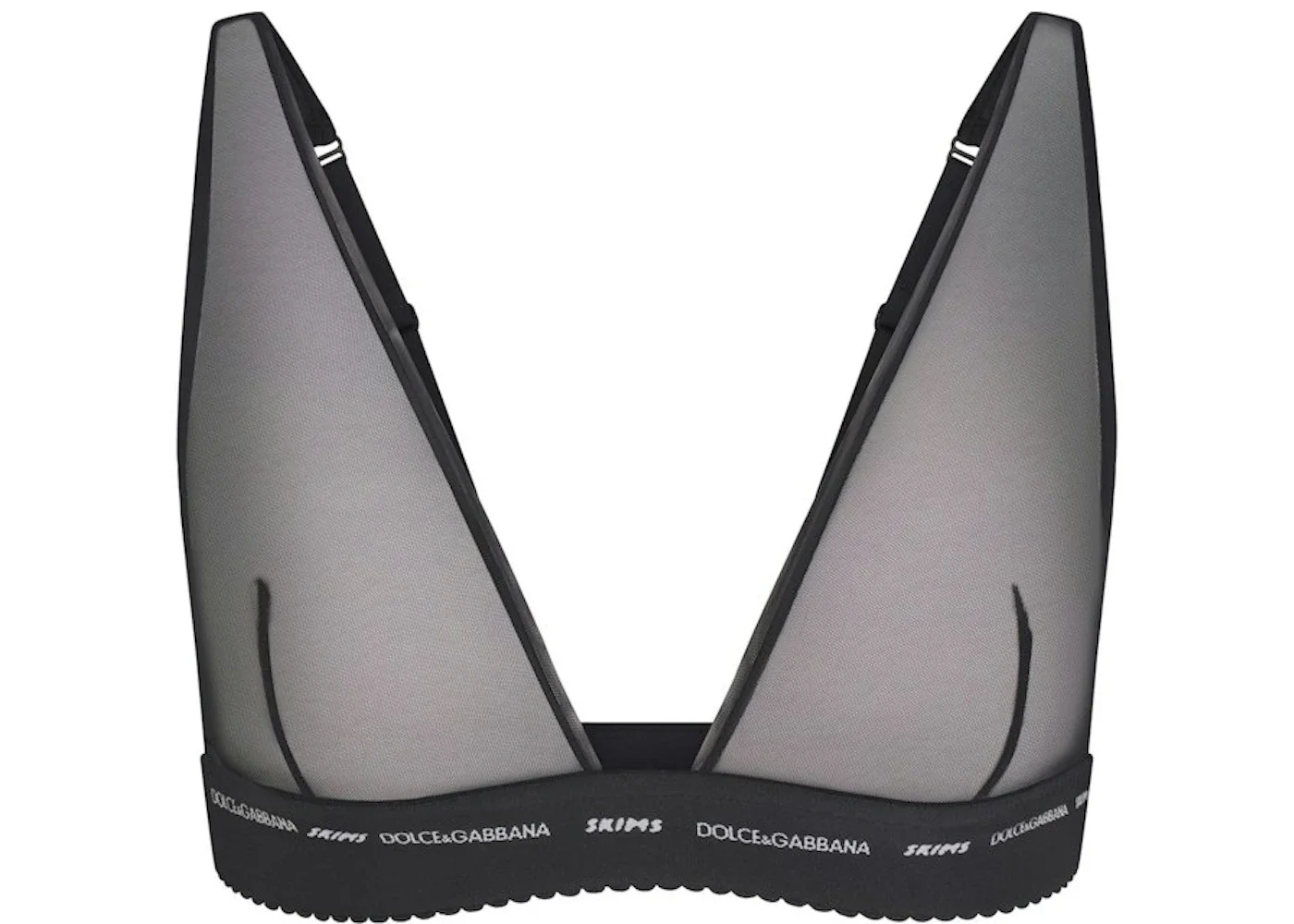 SKIMS x Dolce&Gabbana Ultra Fine Mesh Plunge Bralette Onyx - 1