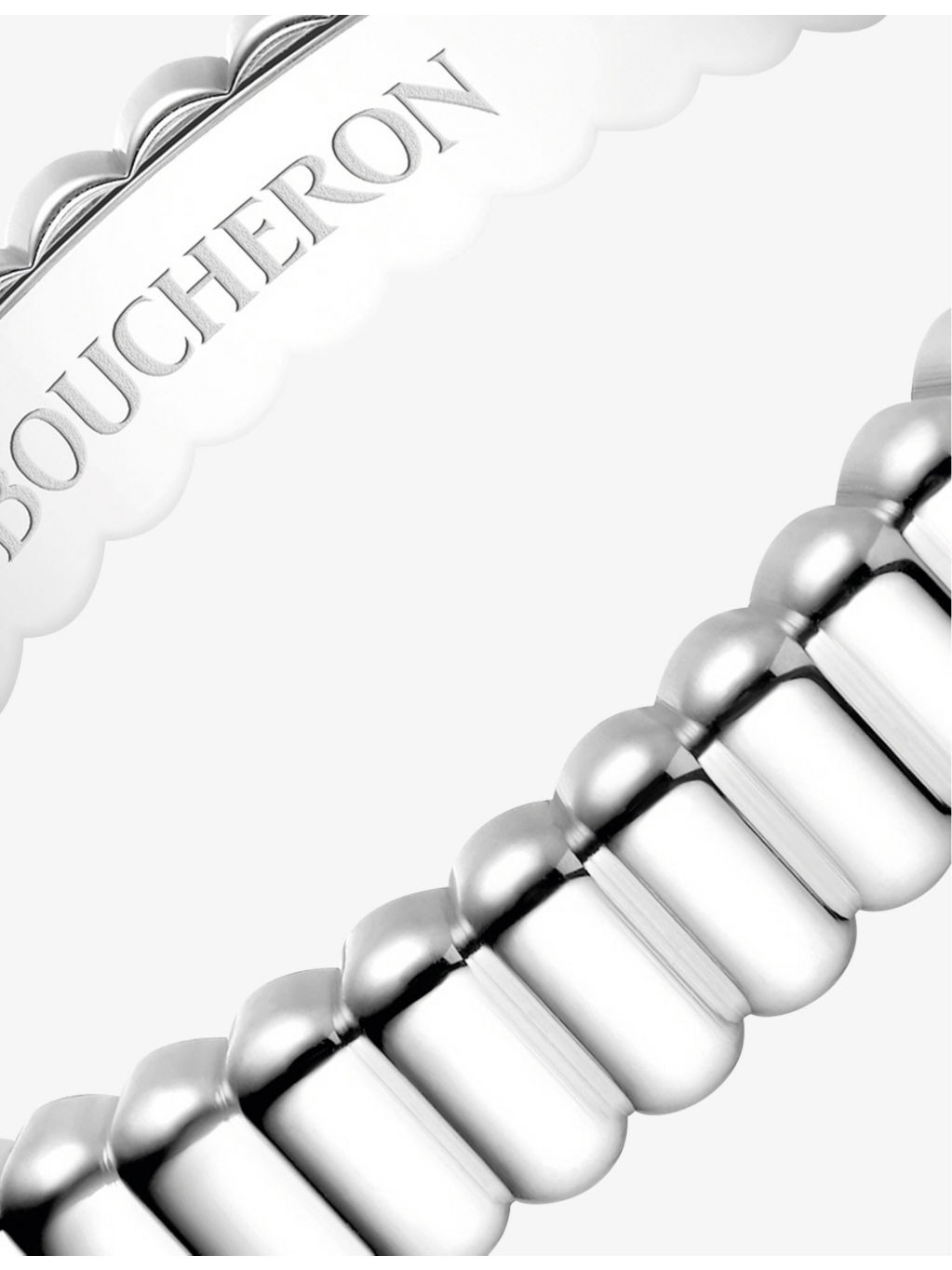Quatre Grosgrain 18ct white gold wedding band - 2