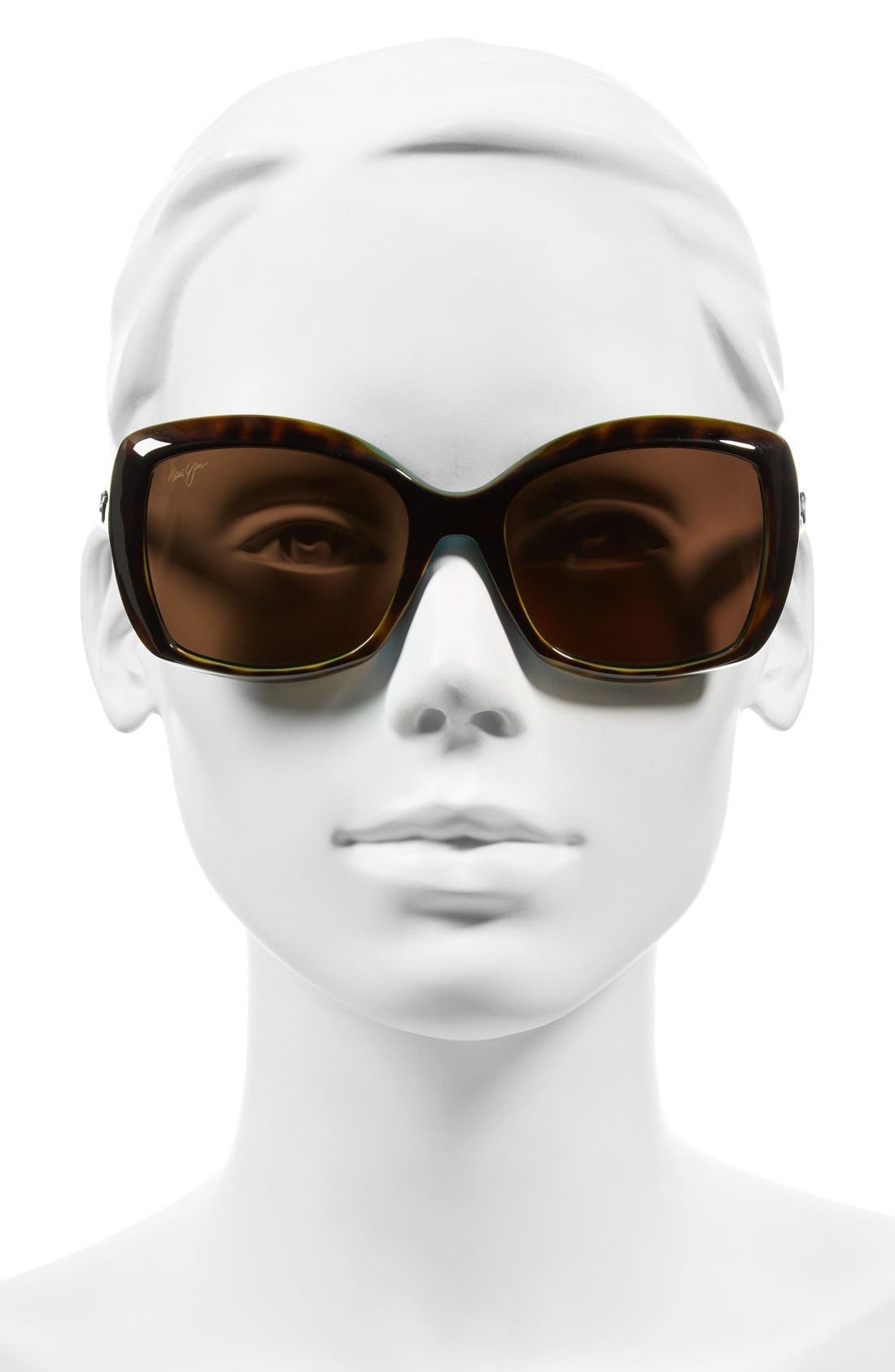 Maui Jim Orchid 56mm PolarizedPlus2® Square Sunglasses in Tortoise Peacock/Hcl Bronze at Nordstrom - 3