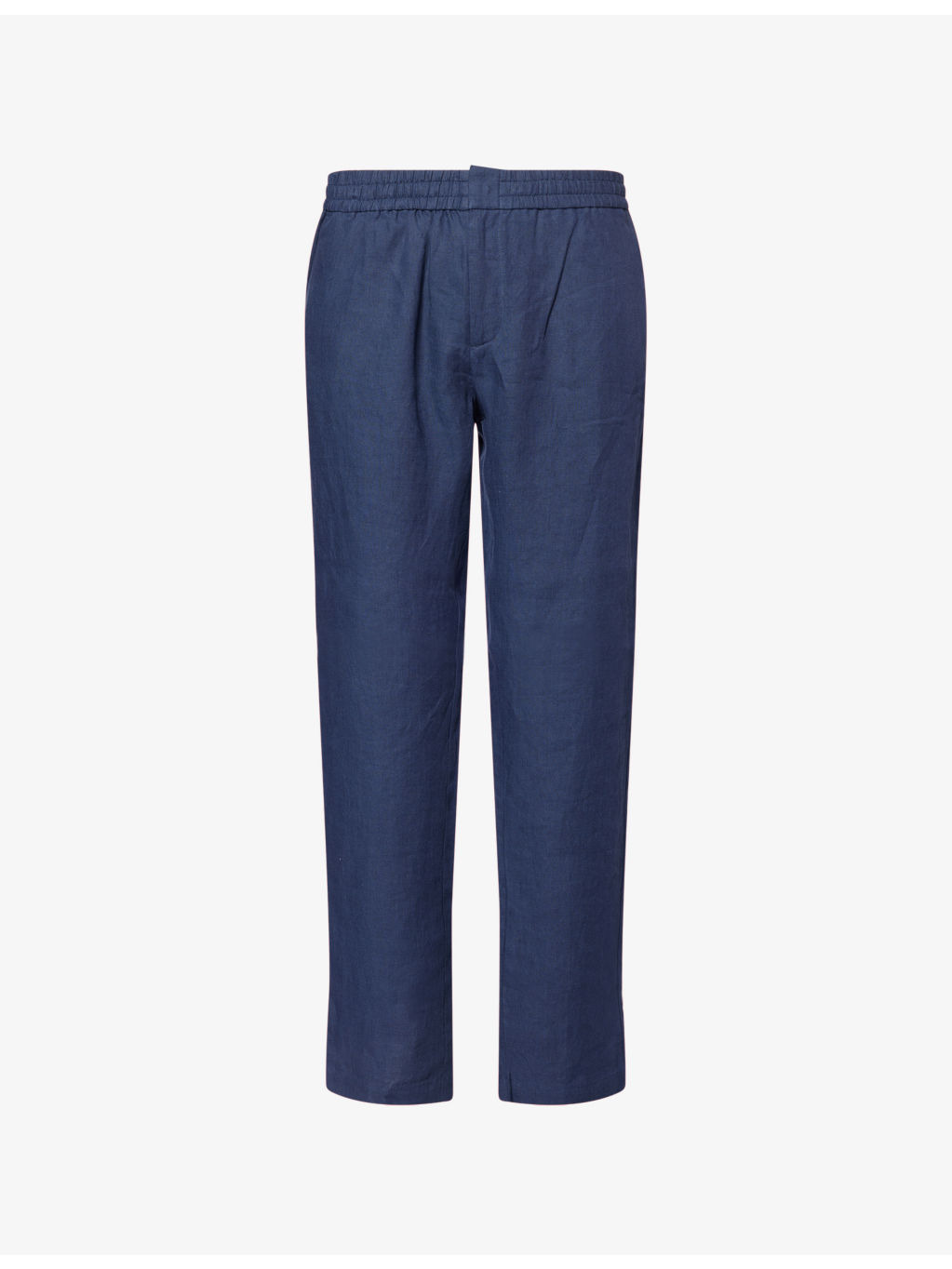 Drawstring Straight-Leg Linen Trousers - 1