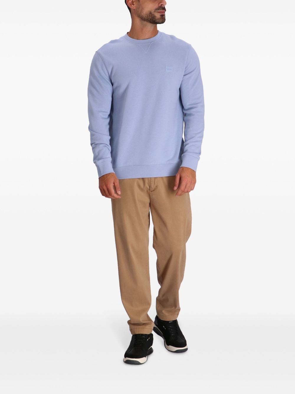 logo-patch cotton sweatshirt - 2