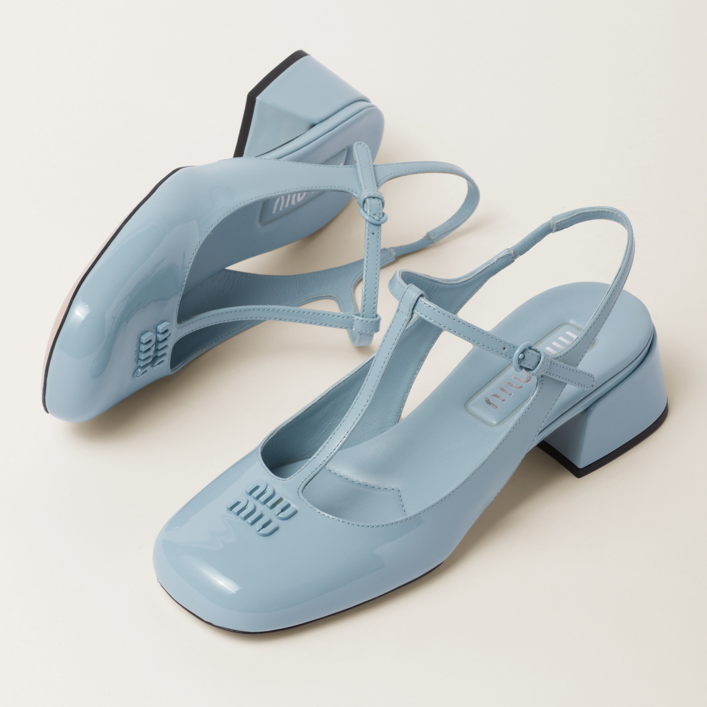 Patent leather slingback pumps - 4