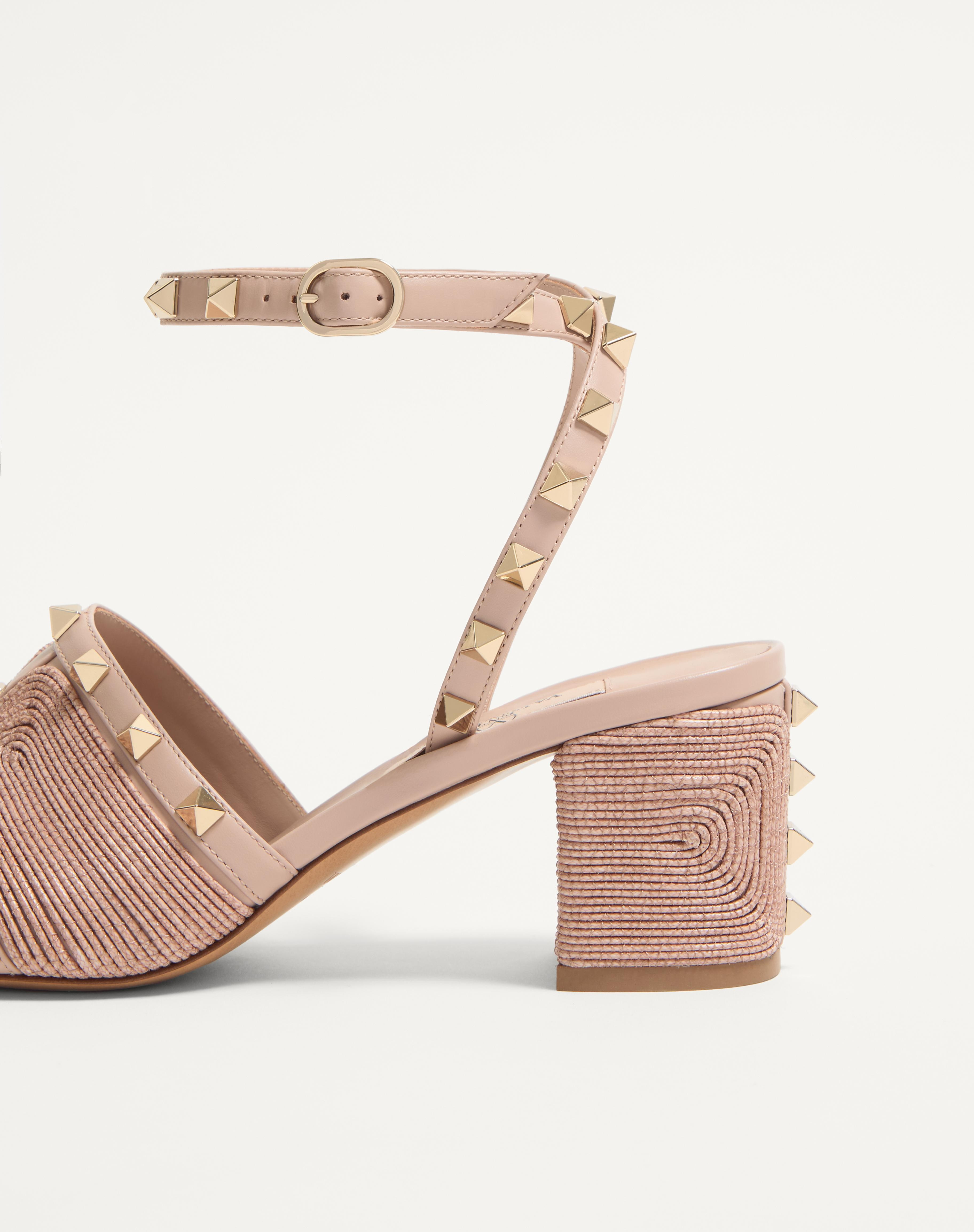 ROCKSTUD CALFSKIN SANDAL WITH CORNELY EMBROIDERY 60MM - 7