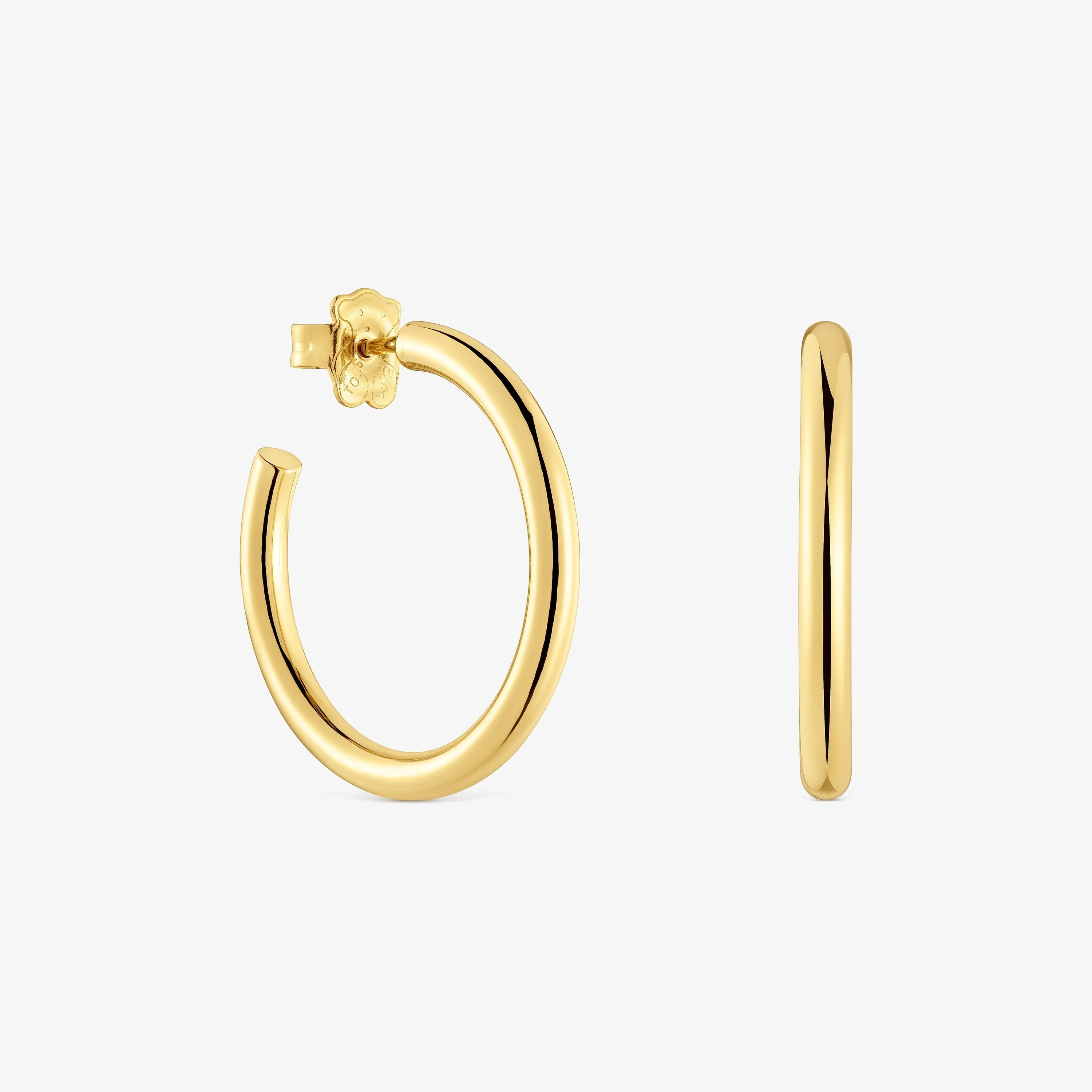 Long 28 mm Hoop earrings with 18K gold vermeil TOUS Basics - 1