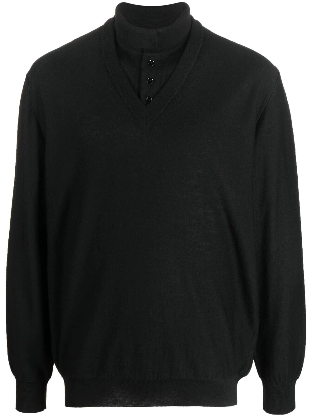 buttoned-up roll neck jumper - 1