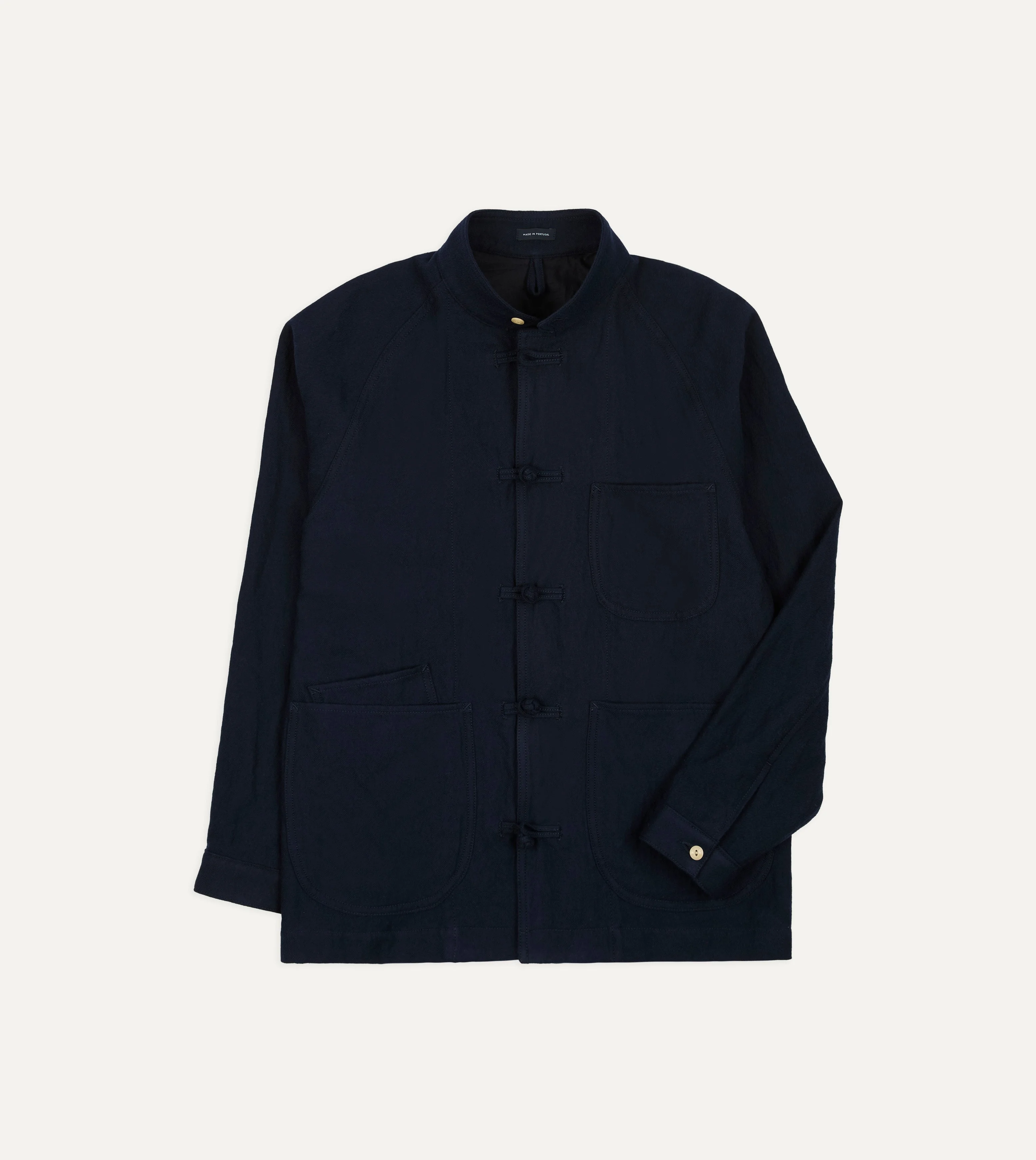 Navy Wool-Cotton Artist Chore Jacket - 1