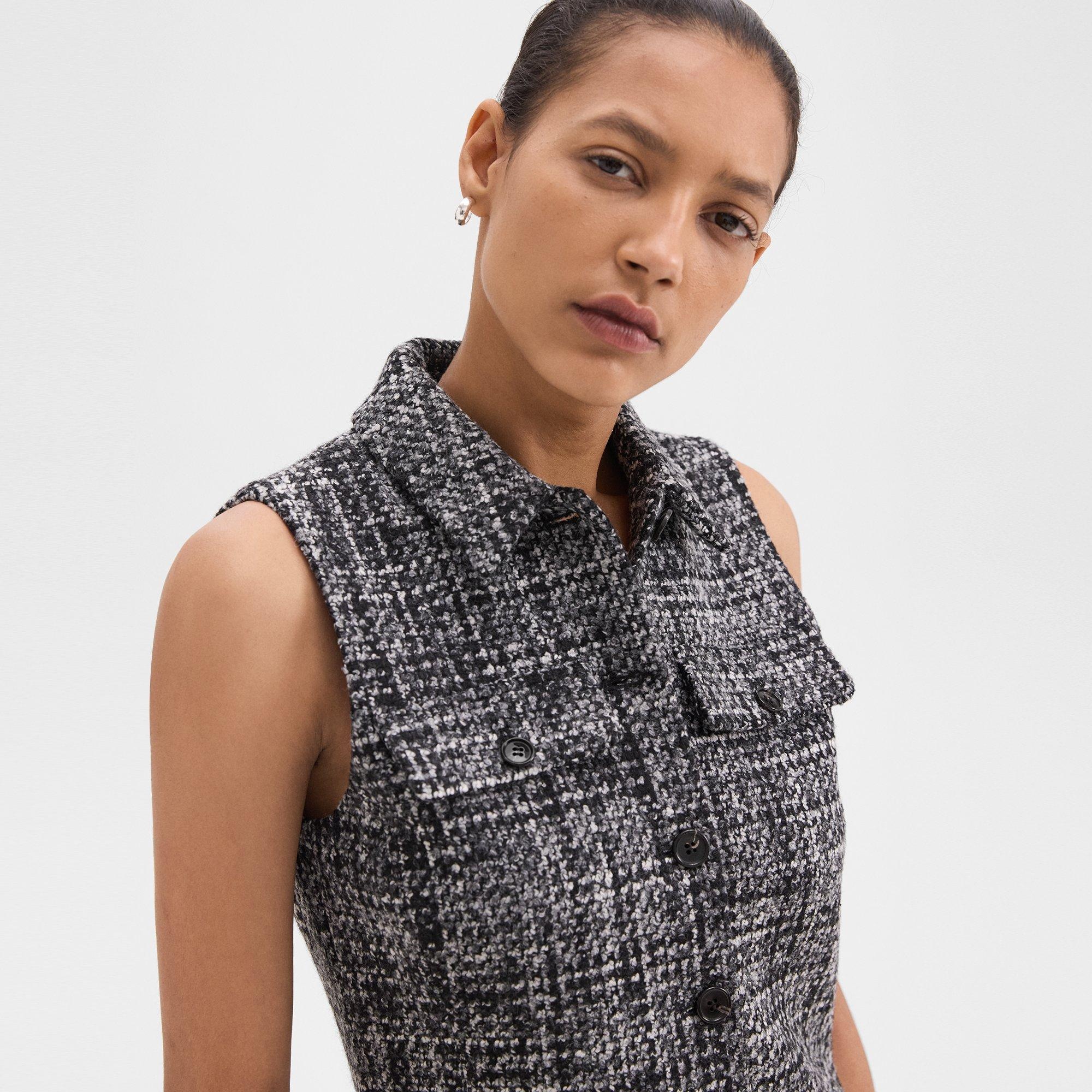 Military Mini Dress in Mélange Tweed - 5