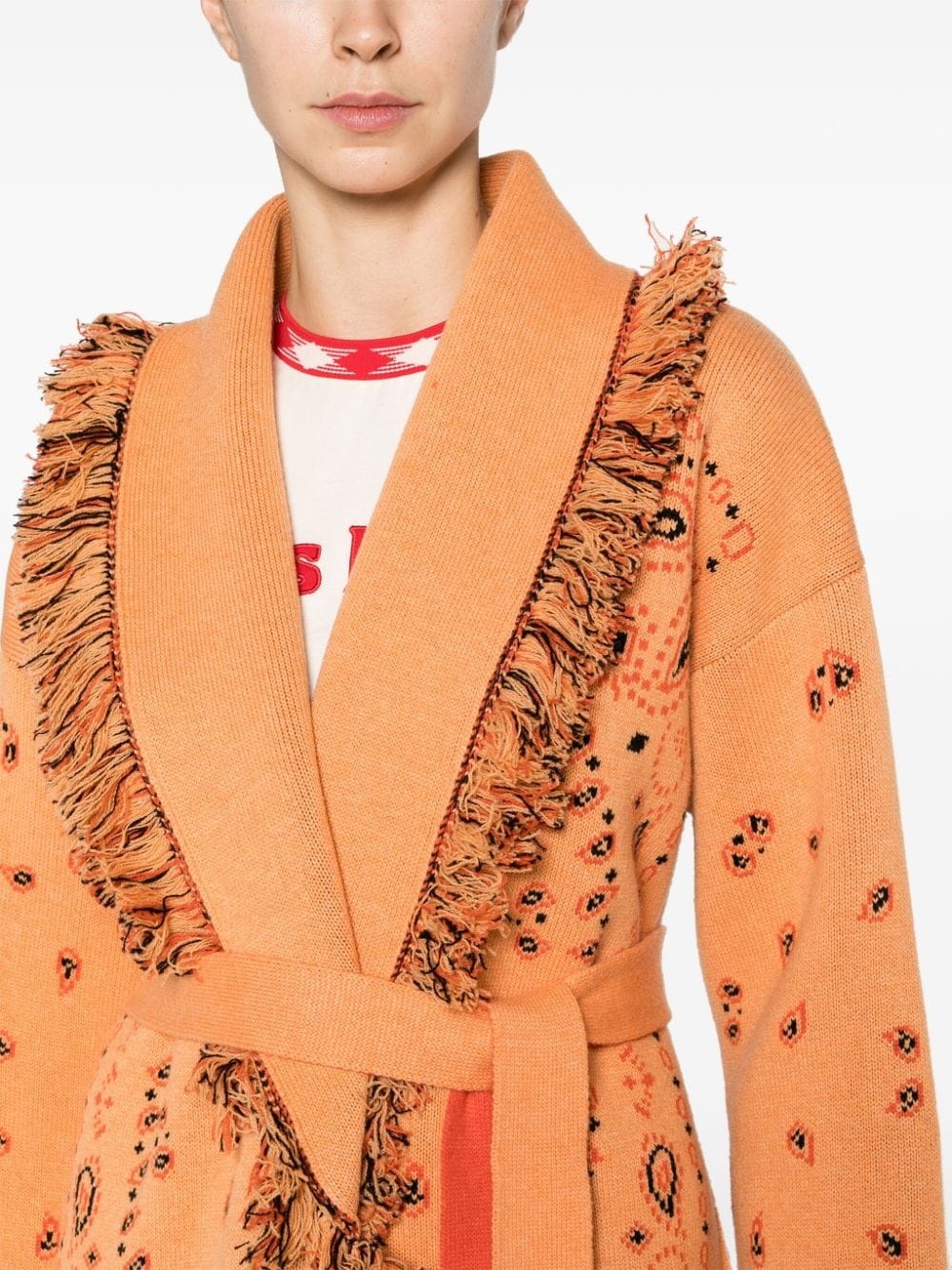 bandana-jacquard cashmere cardigan - 5