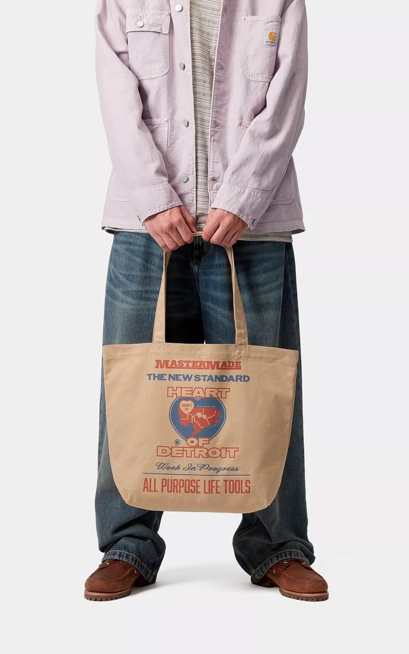 CANVAS GRAPHIC TOTE ARCAN PRINT/DUSTY H BROWN - 2