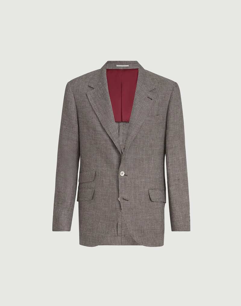 Linen houndstooth deconstructed Cavallo blazer 1