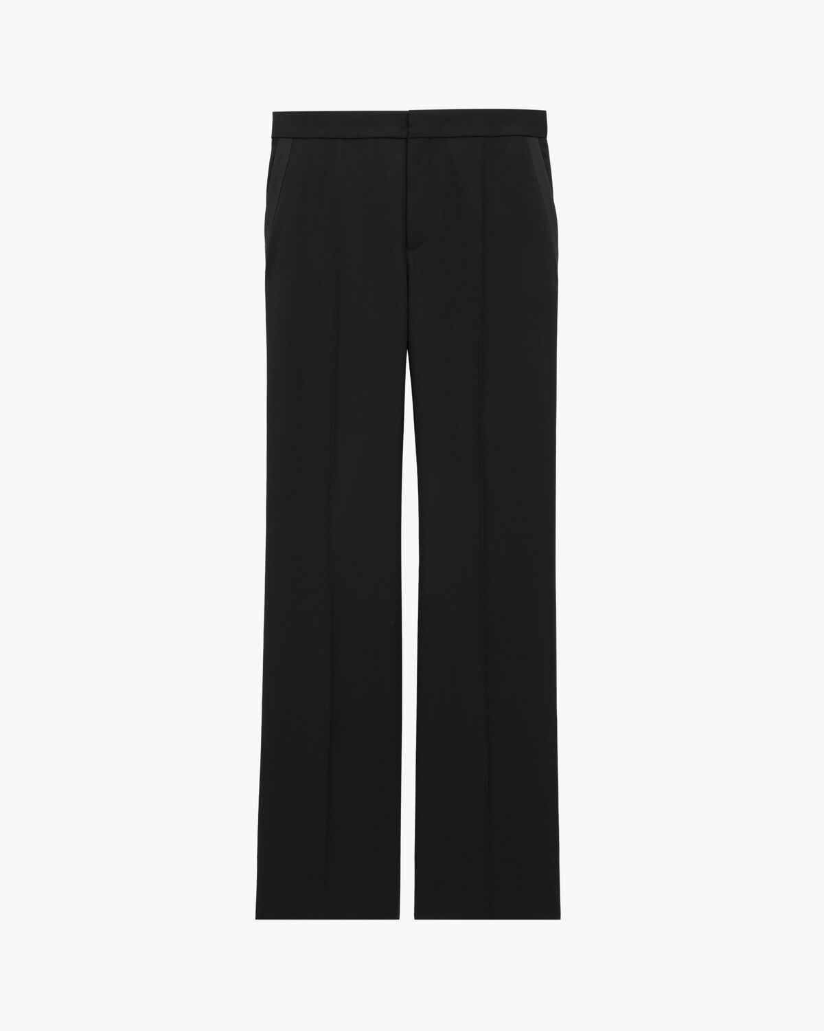 WIDE-LEG TUXEDO PANTS IN GRAIN DE POUDRE - 1