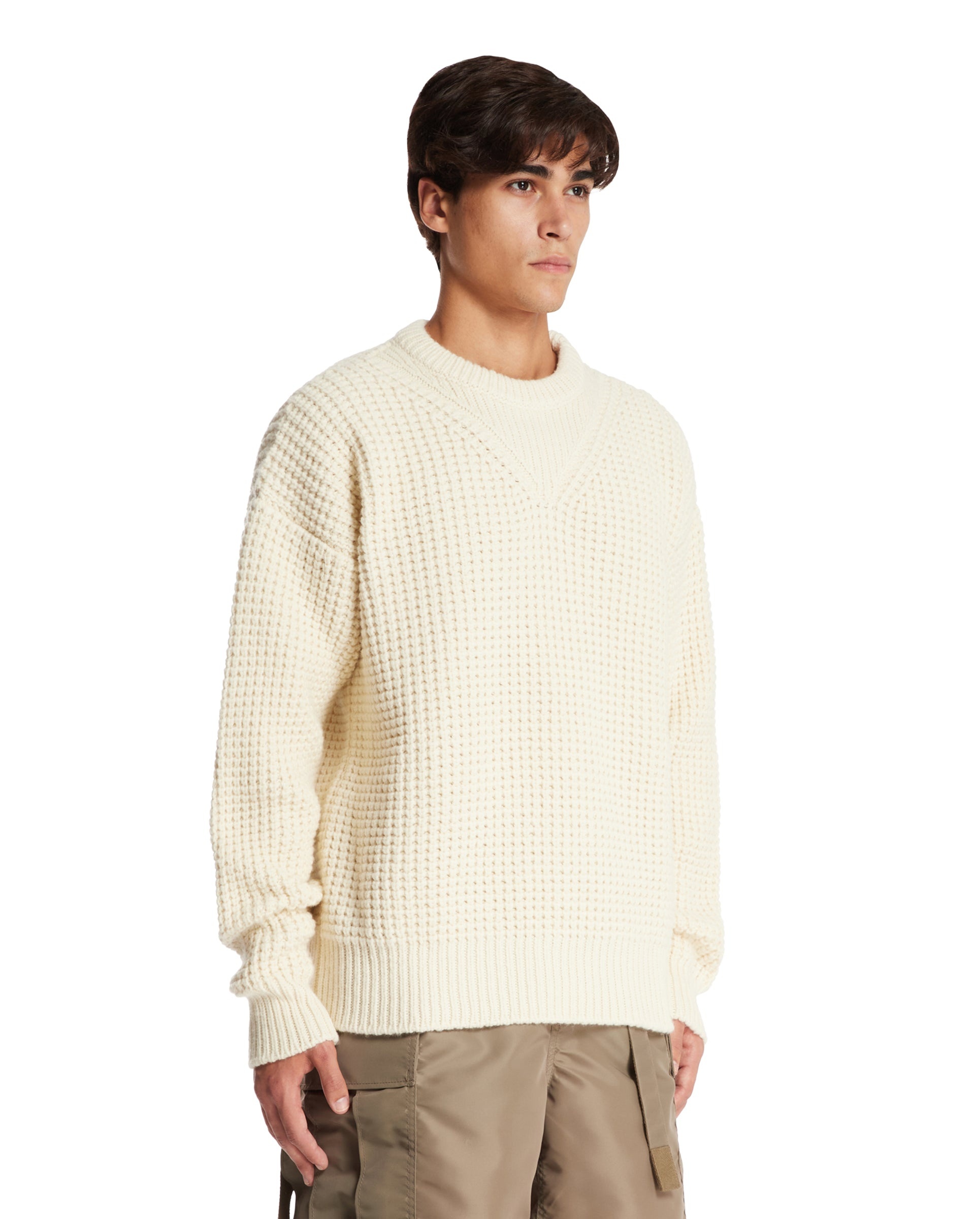White Openwork Sweater - 4