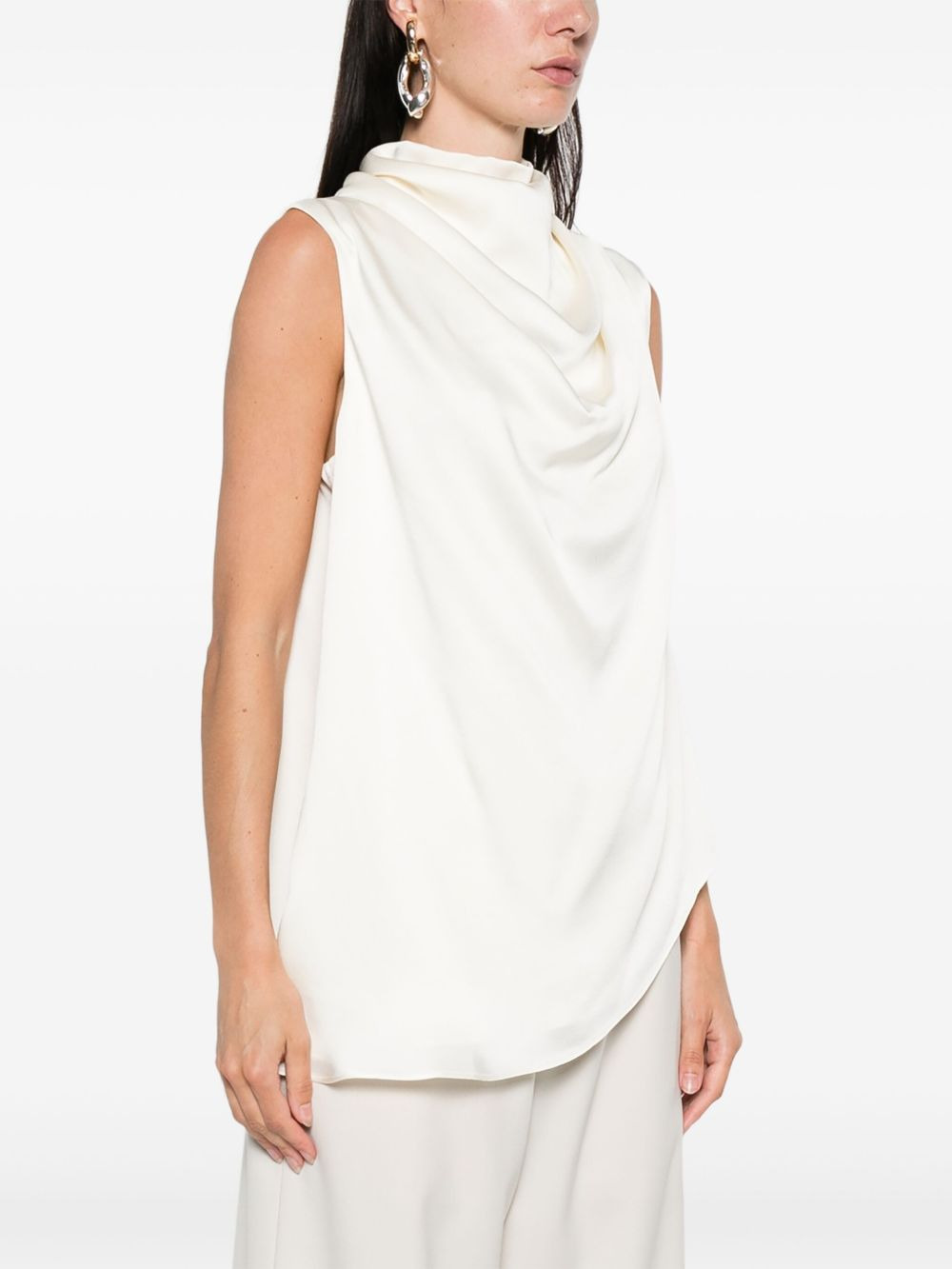 cowl-neck sleeveless top - 3