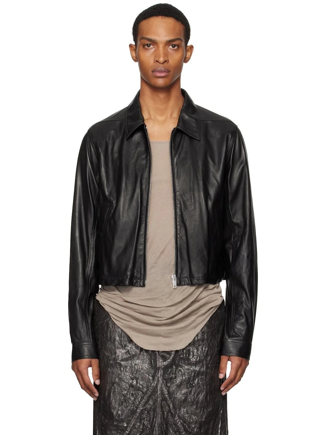 Black Concordians Alice Brad Leather Jacket - 1