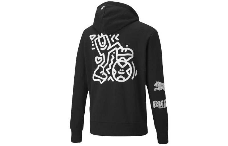 PUMA PUMA x Mr Doodle Hoodie 'Black White' 598639-01 outlook
