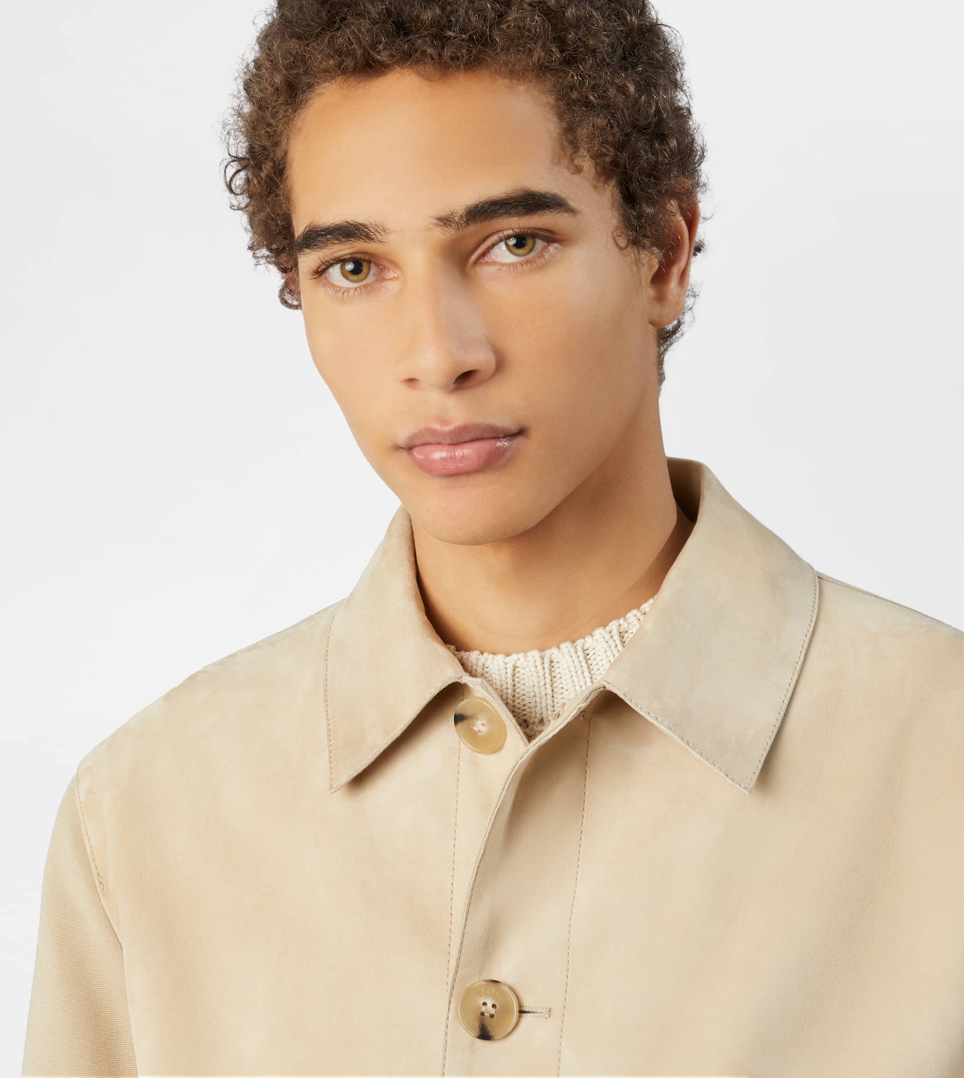 BI-MATERIAL OVER JACKET - BEIGE - 3