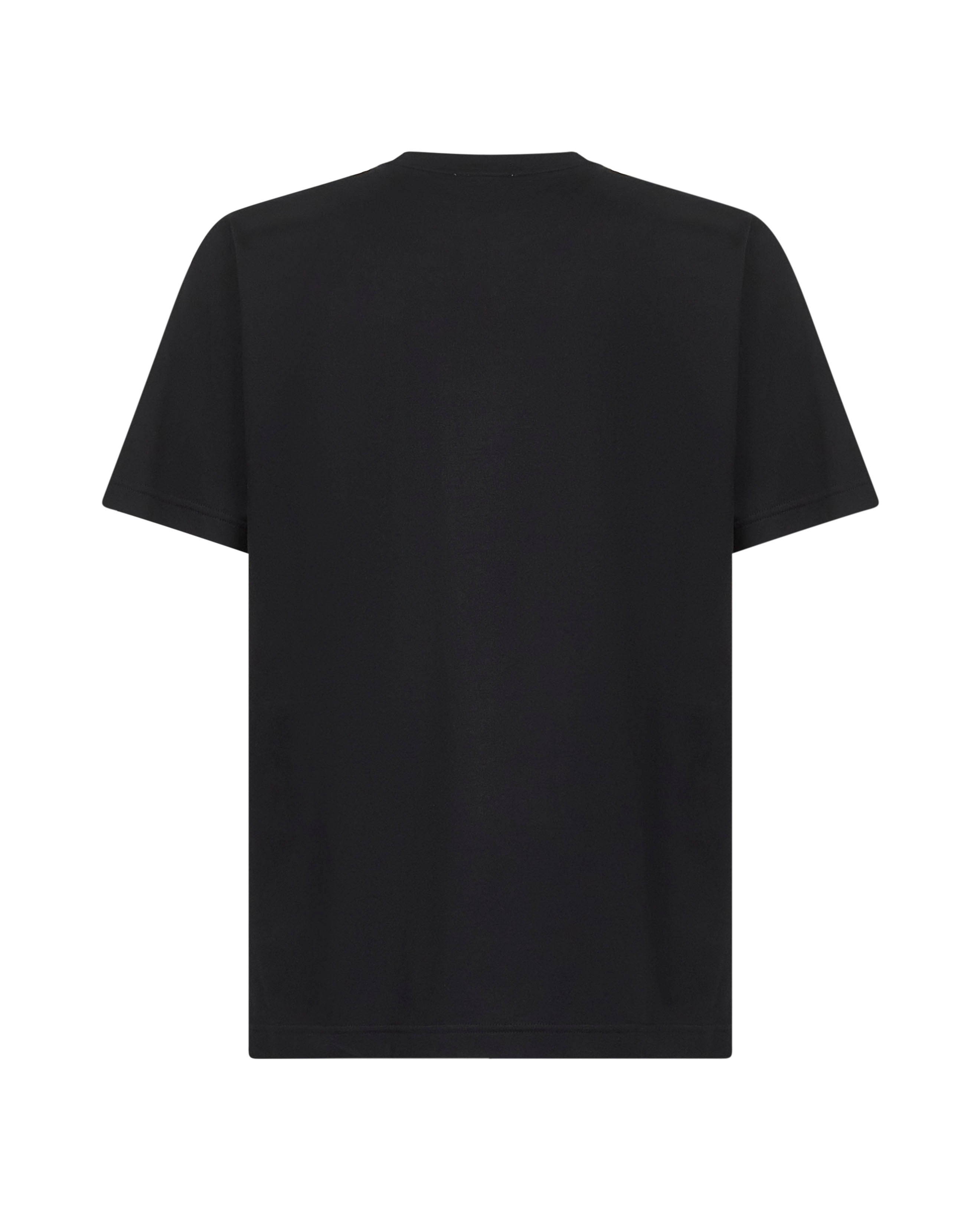 Burberry Men Black Cotton Knight Stamp T-Shirt - 2