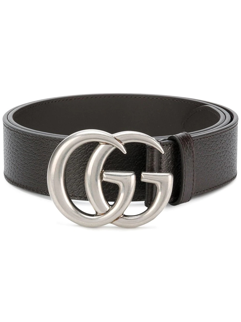 Leather belt with double G buckle - 1