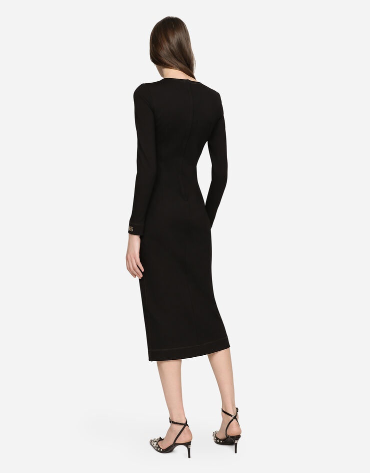 Jersey calf-length dress with DG logo details - 2