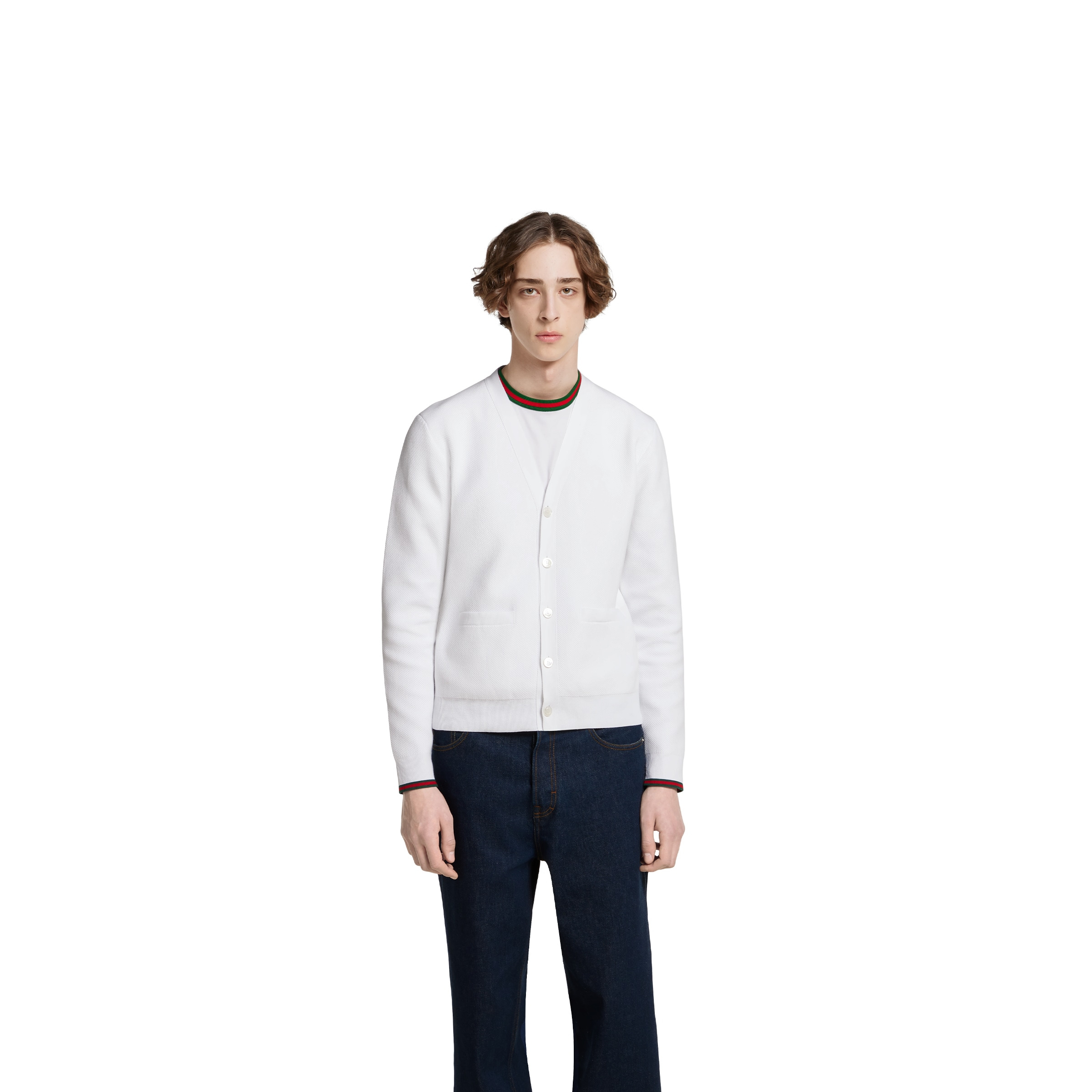 Cotton piquet knit cardigan - 3