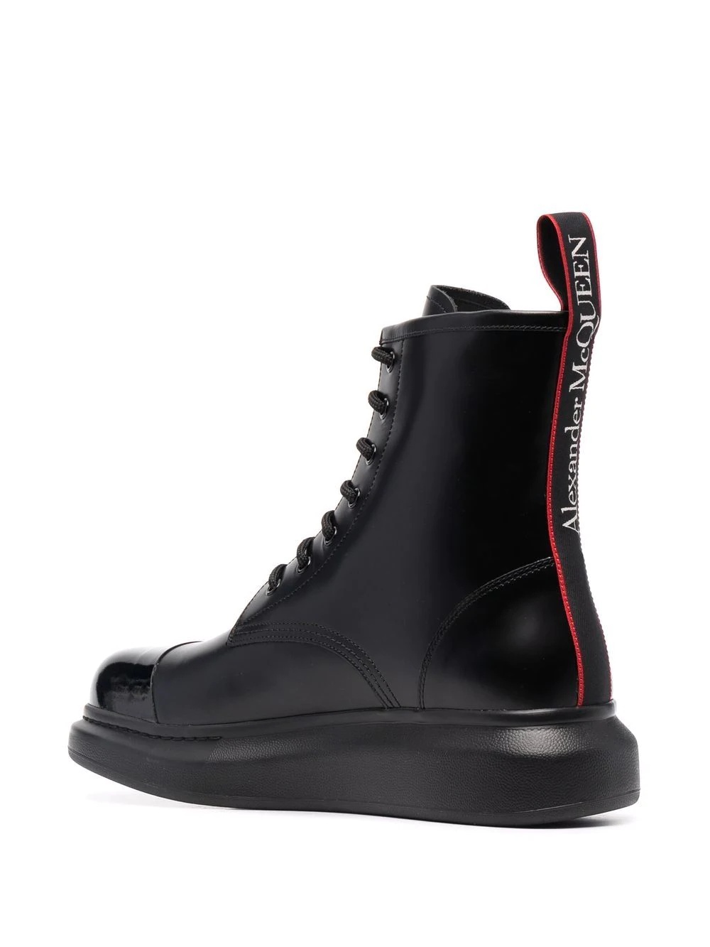 logo-tape combat boots - 3