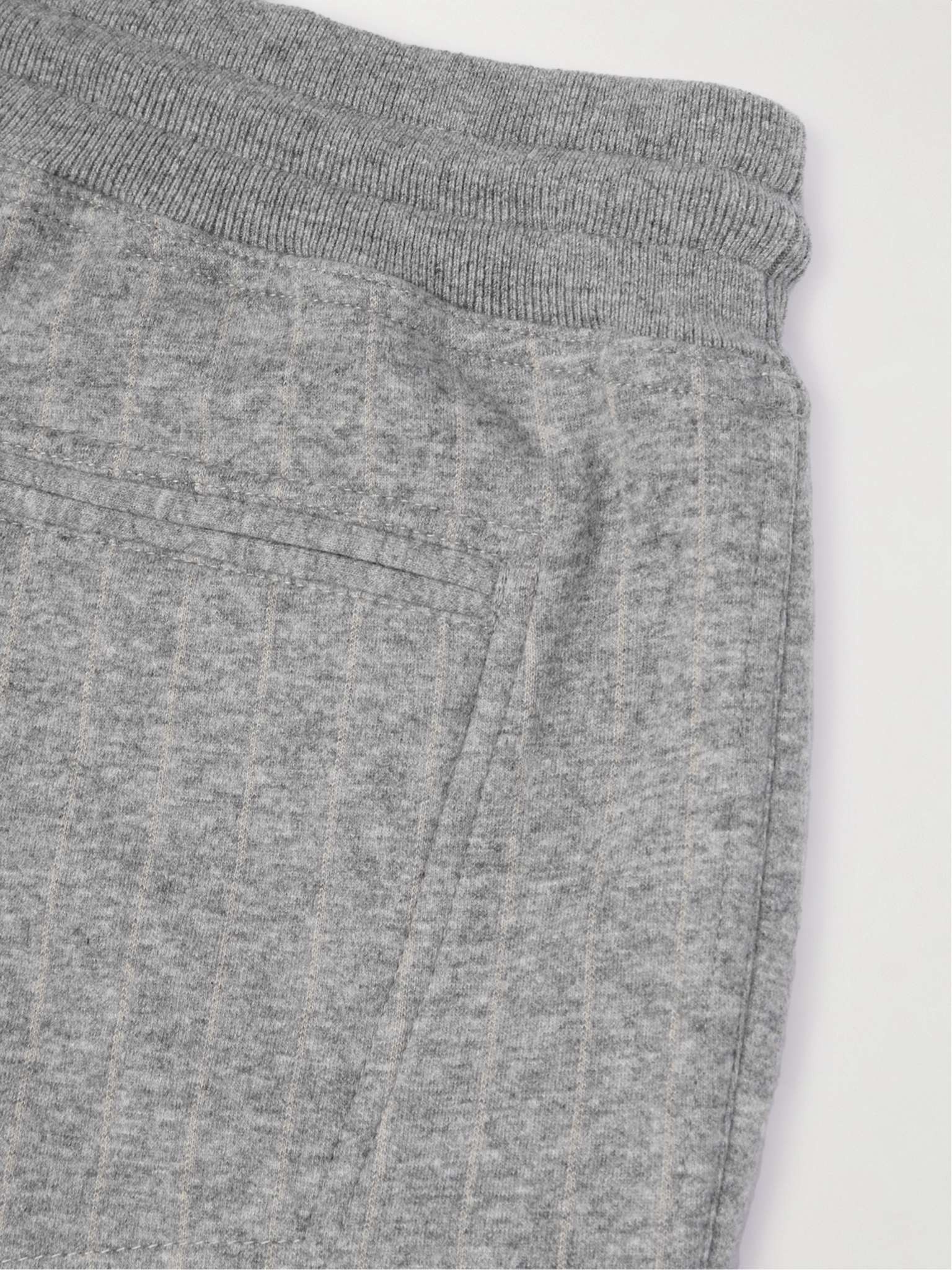Tapered Pinstriped Cashmere and Cotton-Blend Sweatpants - 6