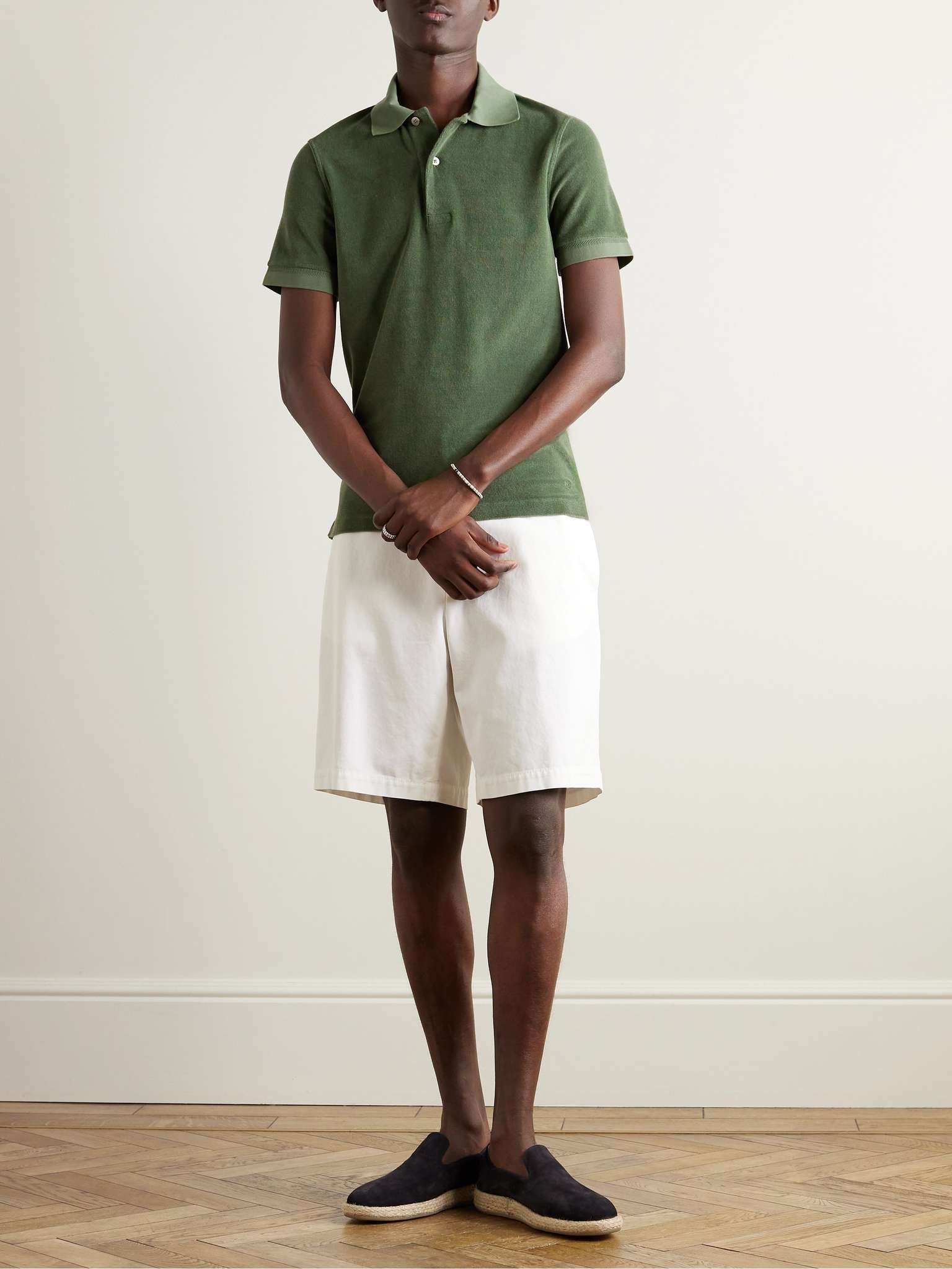Logo-Embroidered Cotton-Blend Terry Polo Shirt - 2