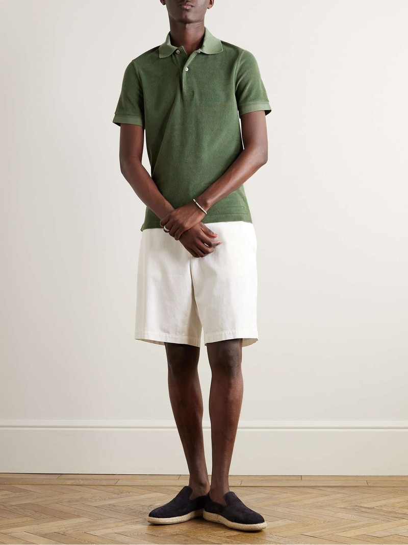 TOM FORD Logo-Embroidered Cotton-Blend Terry Polo Shirt outlook