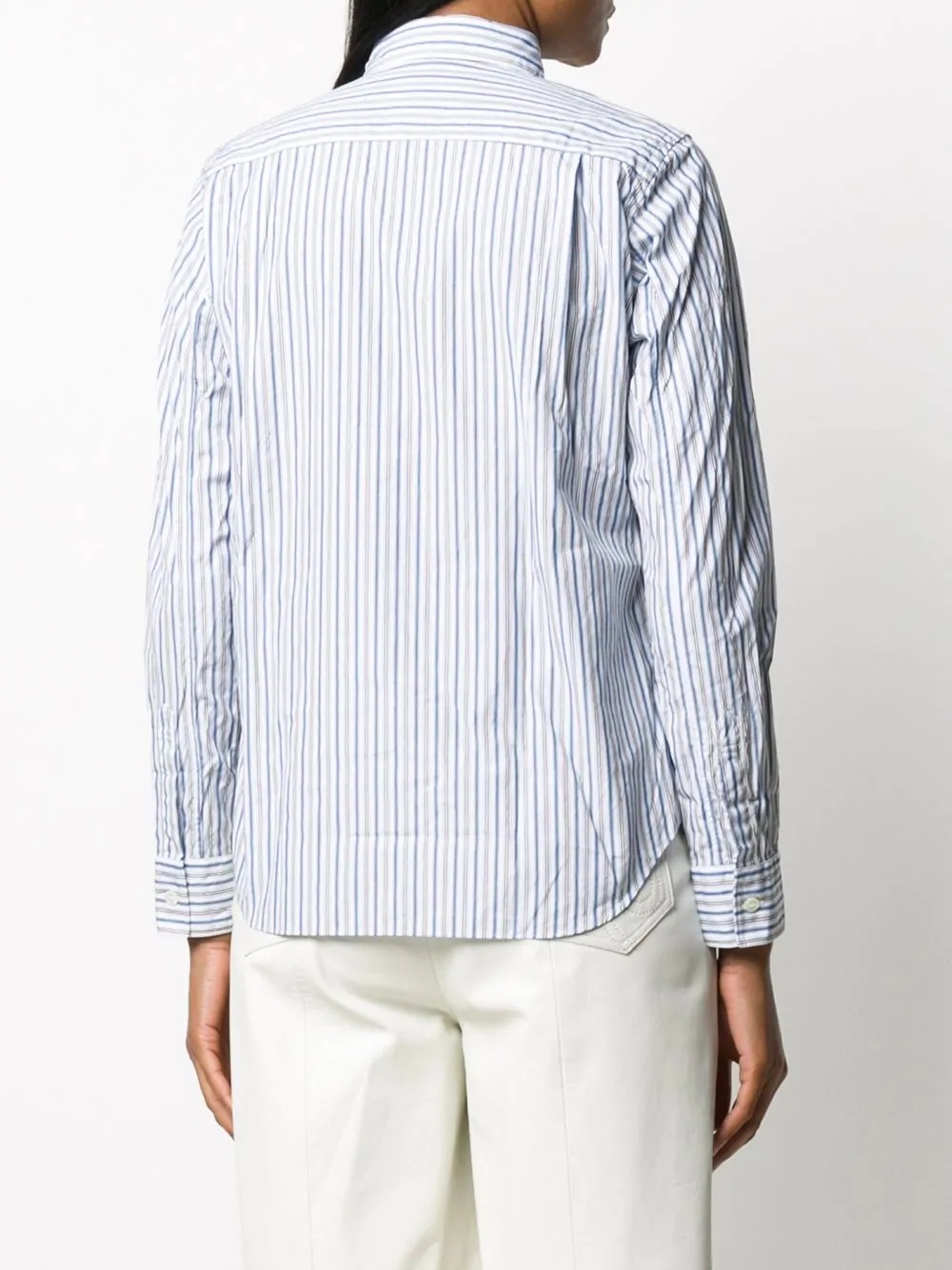 heart-patch striped shirt - 4