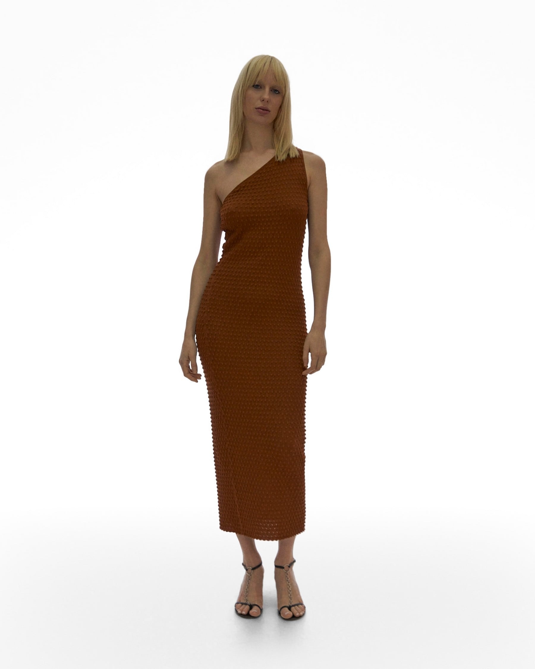 SPIKE KNIT ONE-SHOULDER DRESS - 2