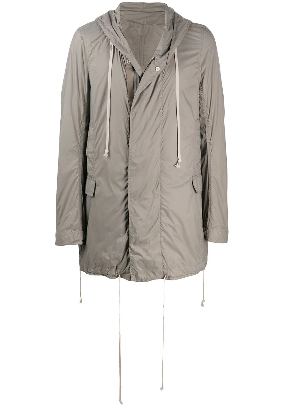 hooded midi raincoat - 1