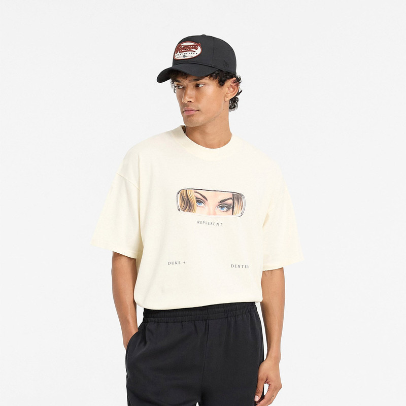 Represent Rearview Mirror Ecru T-Shirt 4