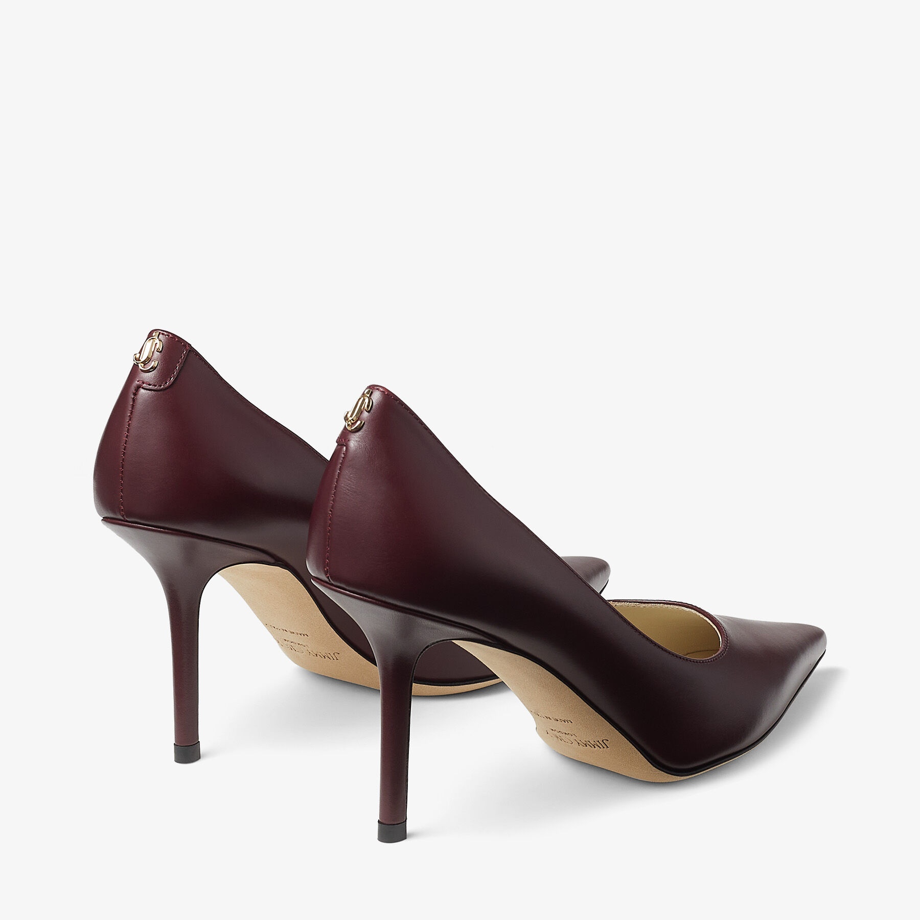 Love 85
Burgundy Calf Leather Pumps with JC Emblem - 6