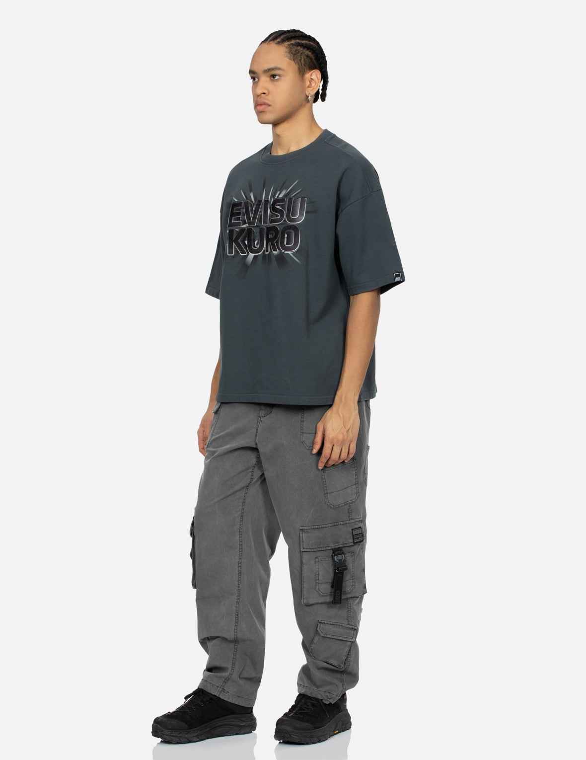 3D Logo Print Oversized Short-Sleeve Sweatshirt - 3