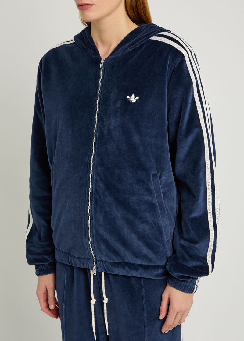 WALES BONNER Adidas X Wales Bonner X Wales Bonner Hooded Velour Jacket outlook
