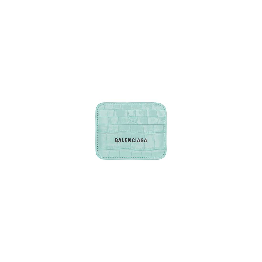Women's Cash Card Holder With Split Crocodile Embossed  in Mint - 1