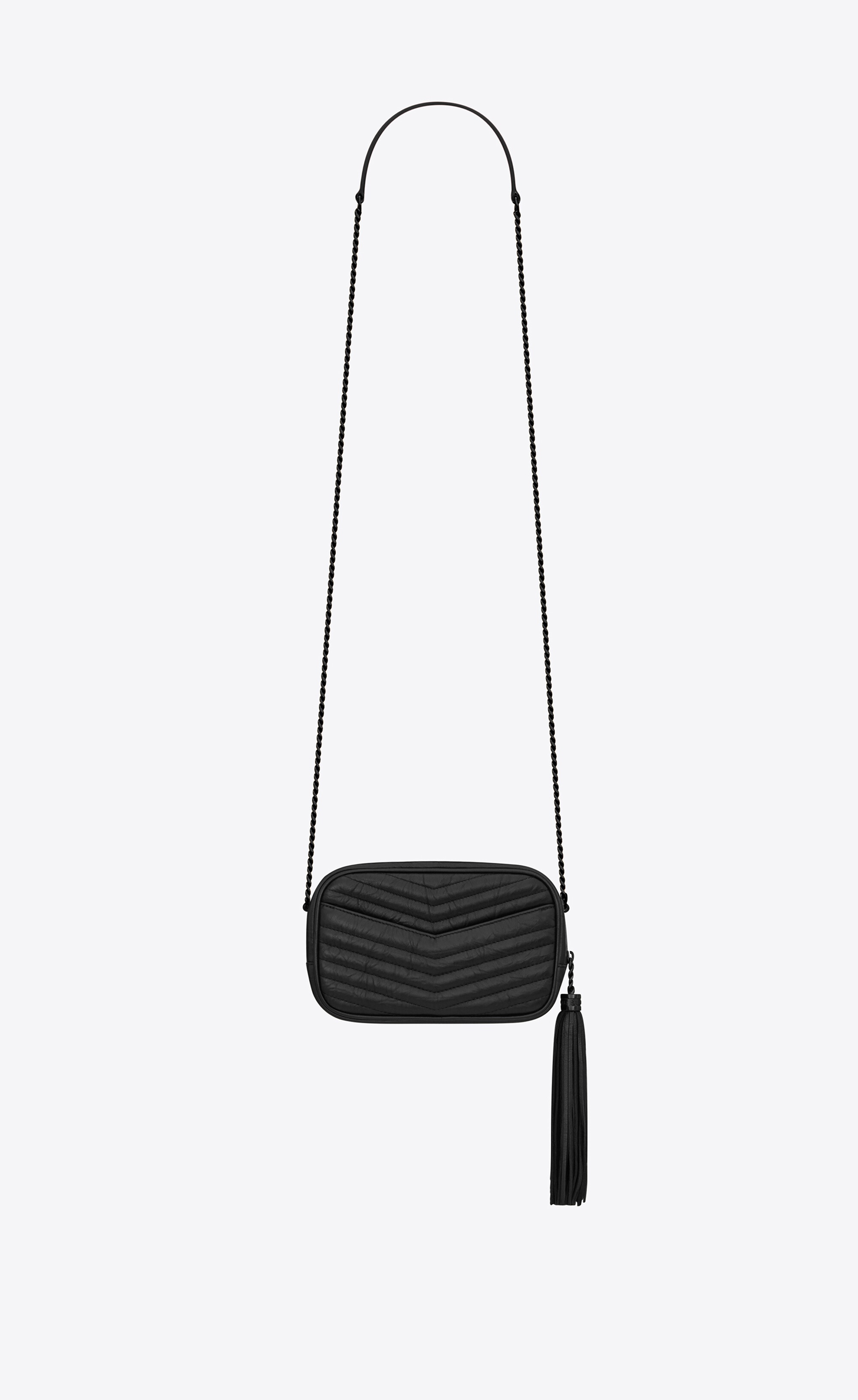 lou mini bag in quilted matte crinkled leather - 3