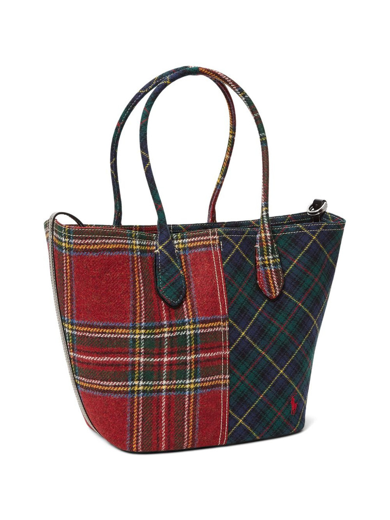 tartan two-tone tote bag 3