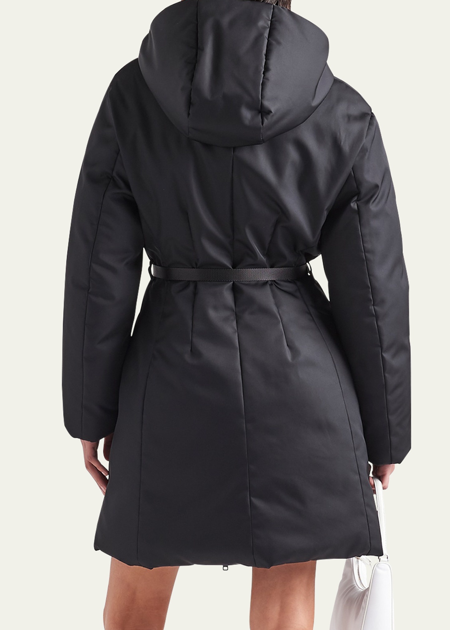 Re-Nylon Hooded Down Belted Jacket - 3
