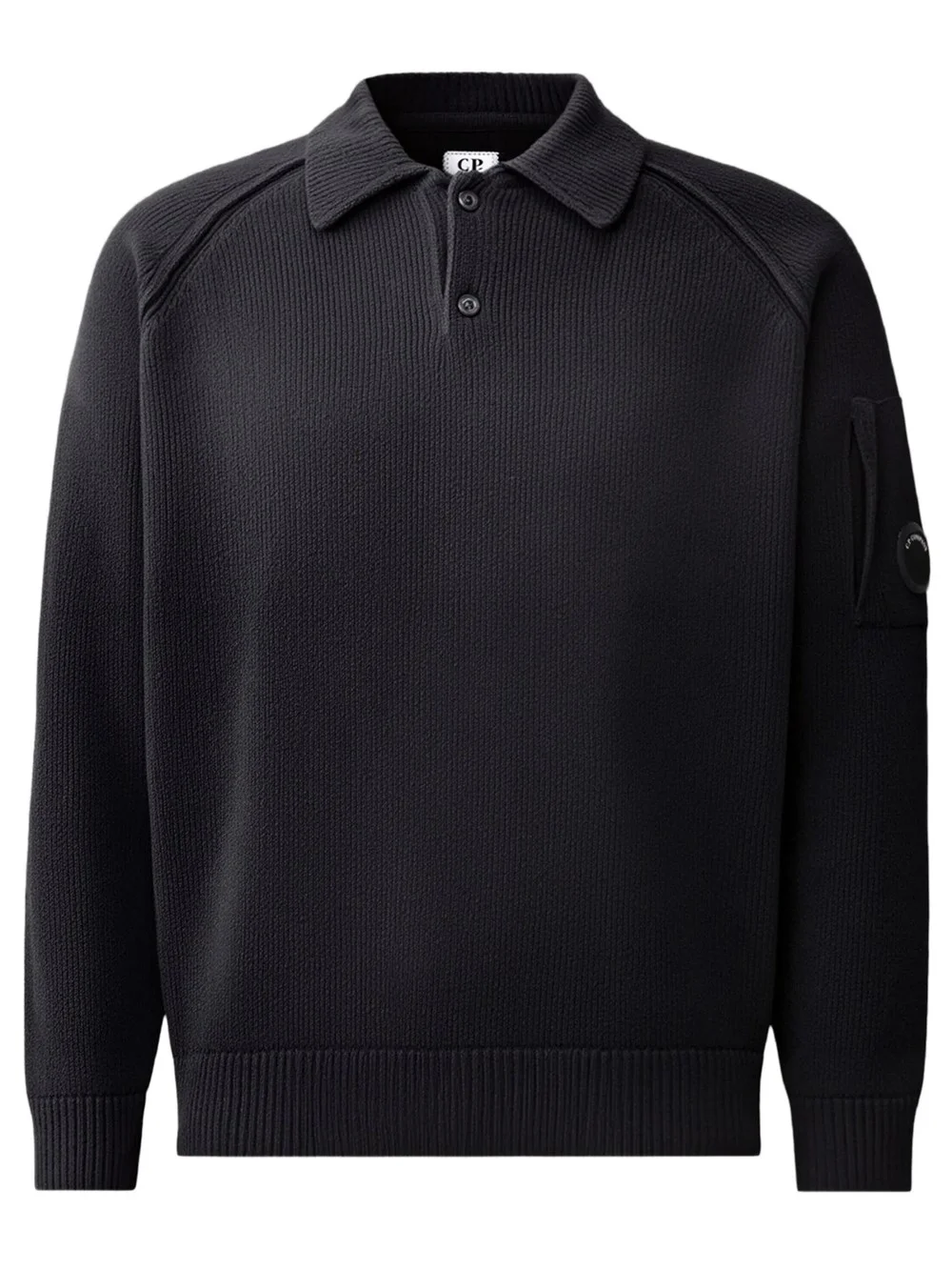 RIBBED POLO SHIRT WITH LENS DETAIL - 1