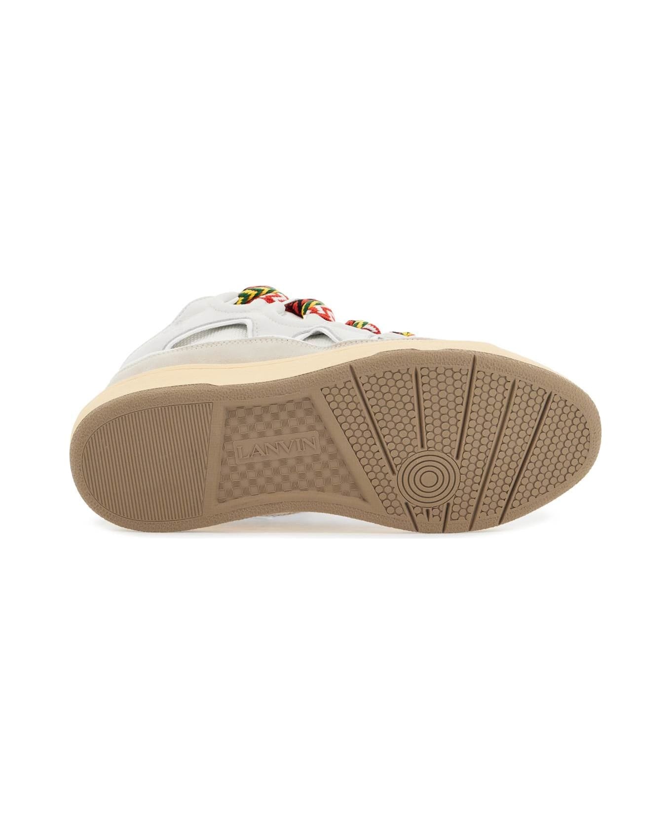 'curb' White Leather Blend Sneakers - 5