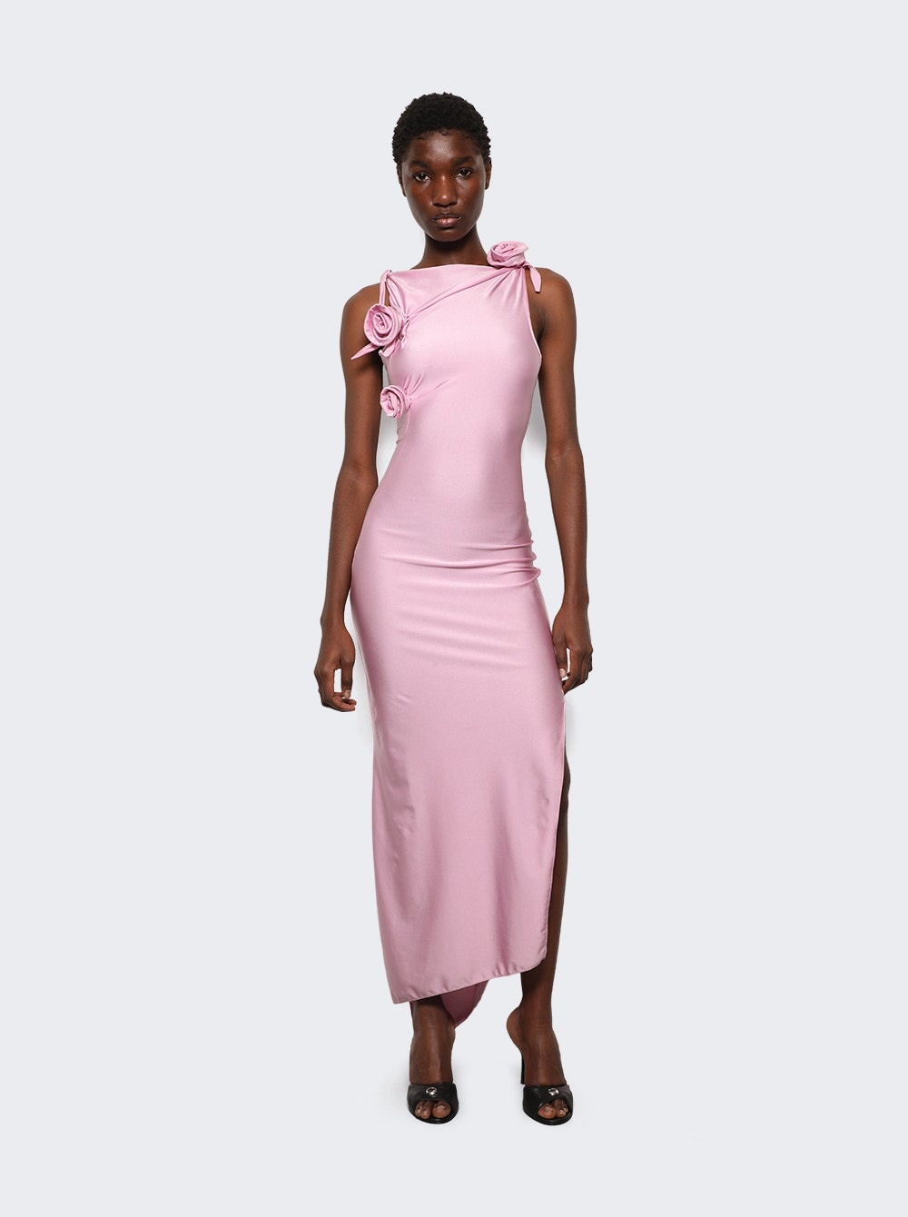 Asymmetric Flower Gown Pink - 3