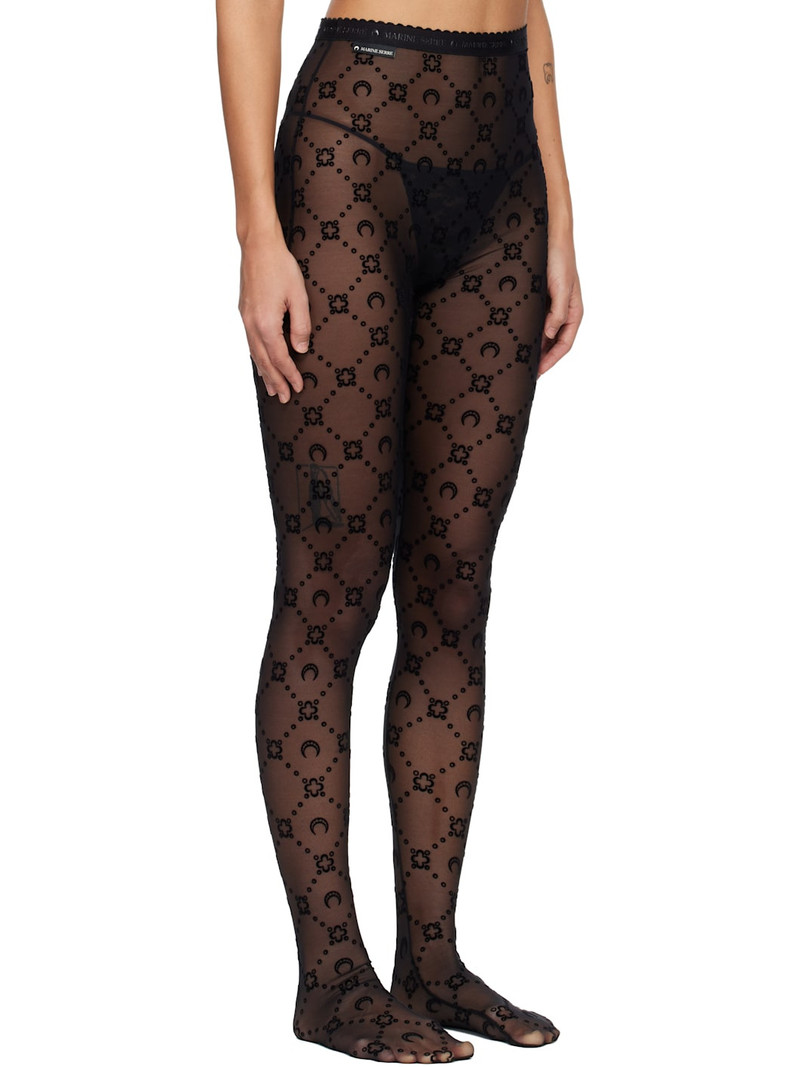 Marine Serre Black Moonogram Mesh Flock Tights outlook