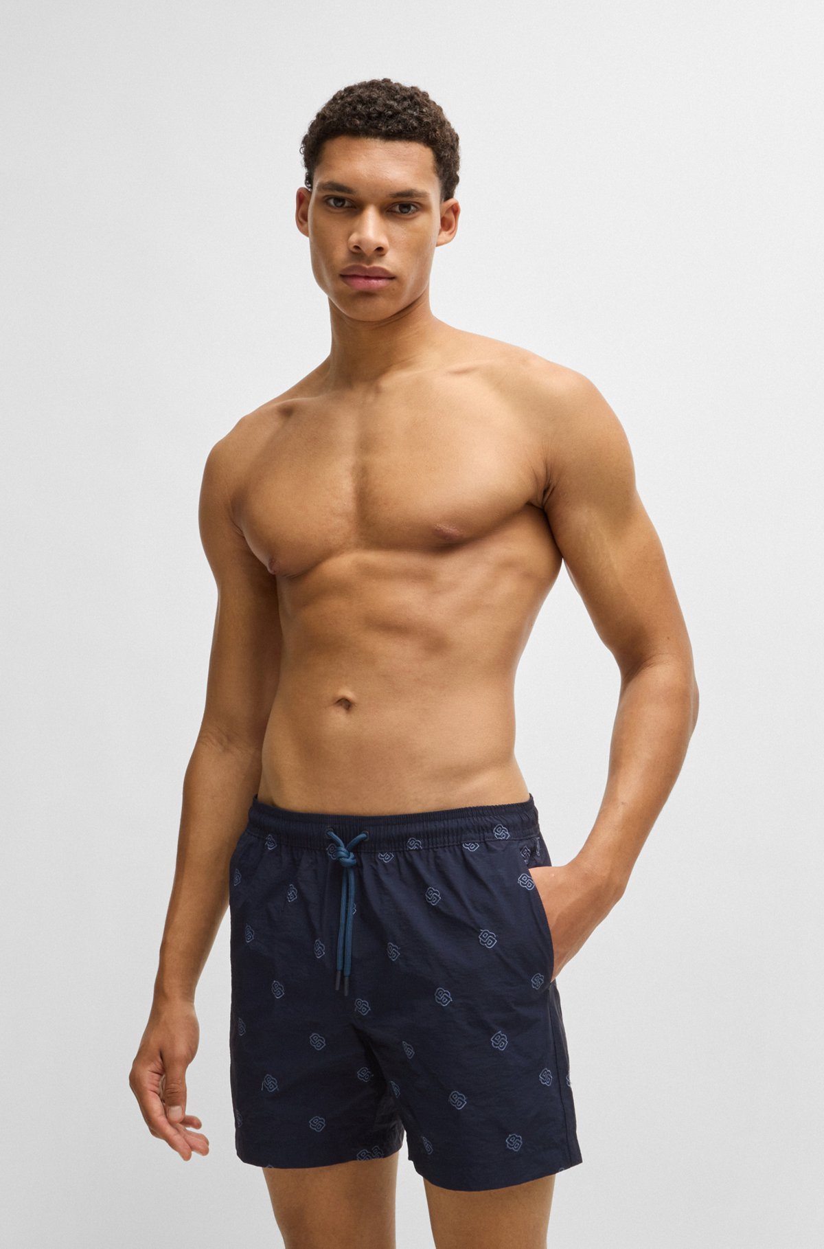 QUICK-DRY SWIM SHORTS WITH DOUBLE B MONOGRAMS - 2